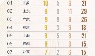 十四届全国运动会奖牌榜